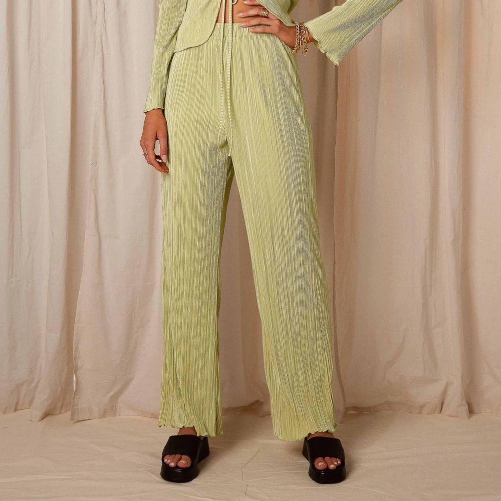 Peppermayo Wide Leg Pants in Light Green